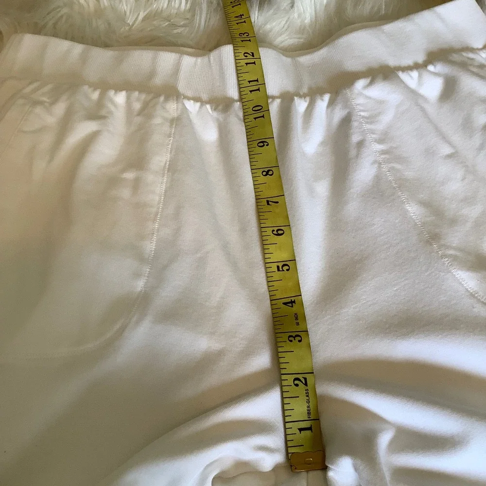 T by Talbots Women White Wide Leg Crop Pants XL Petite Cotton Modal Stretch XLp - Picture 7 of 16